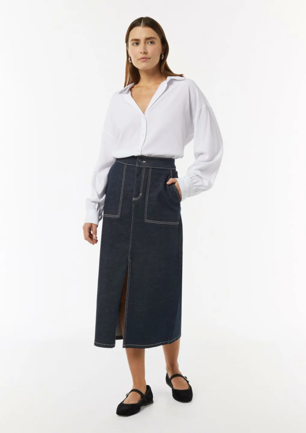 Strukturierte Bluse mit Hemdkragen-Comma Best