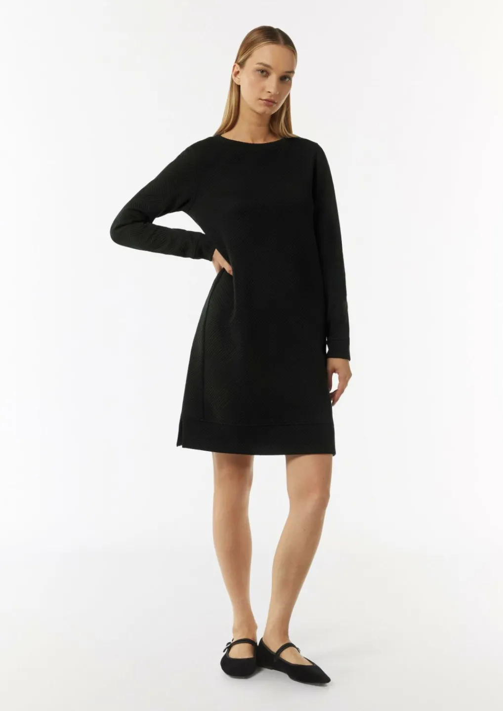 Strukturiertes Jersey-Kleid-Comma Discount