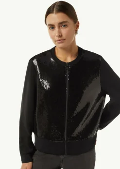 Sweat-Jacke mit Pailletten-Besatz-Comma Best
