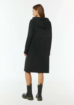 Sweat-Kleid mit Kapuze und Rückenprint-Comma New