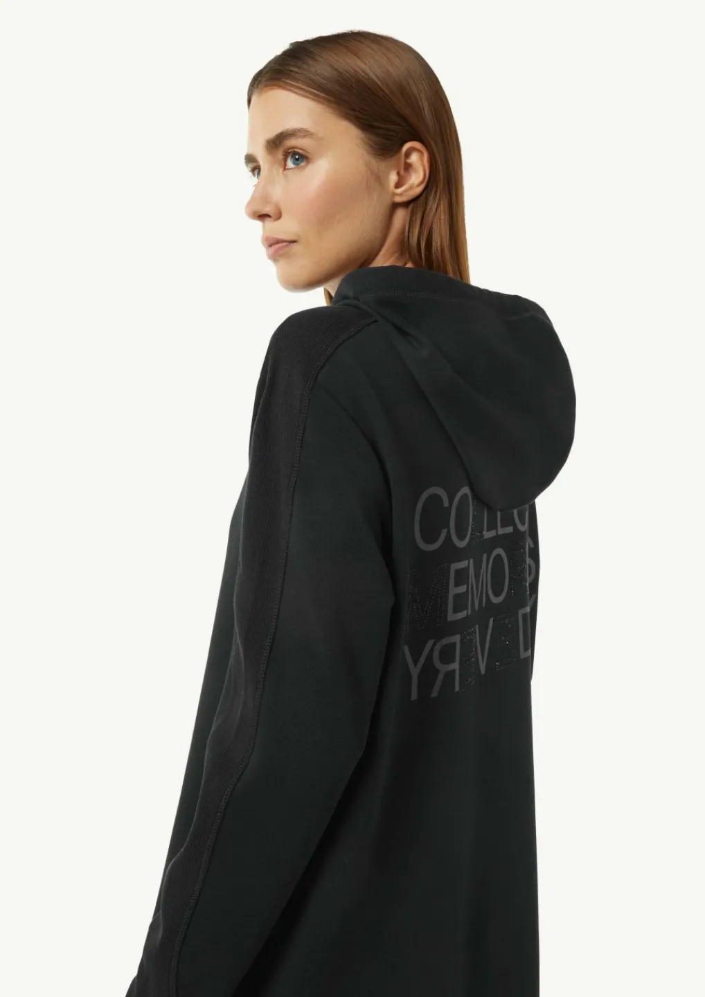 Sweat-Kleid mit Kapuze und Rückenprint-Comma New