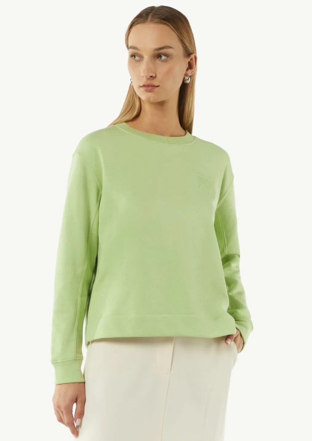 Sweatshirt aus Baumwollmix mit Stickerei-Comma Hot
