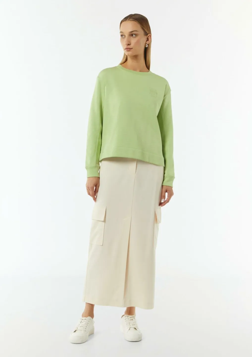 Sweatshirt aus Baumwollmix mit Stickerei-Comma Hot
