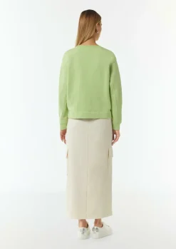 Sweatshirt aus Baumwollmix mit Stickerei-Comma Hot