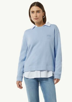 Sweatshirt aus Baumwollmix mit Stickerei-Comma New