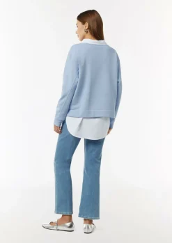 Sweatshirt aus Baumwollmix mit Stickerei-Comma New