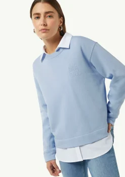 Sweatshirt aus Baumwollmix mit Stickerei-Comma New