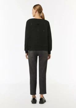Sweatshirt mit Artwork und Rippbündchen-Comma Online