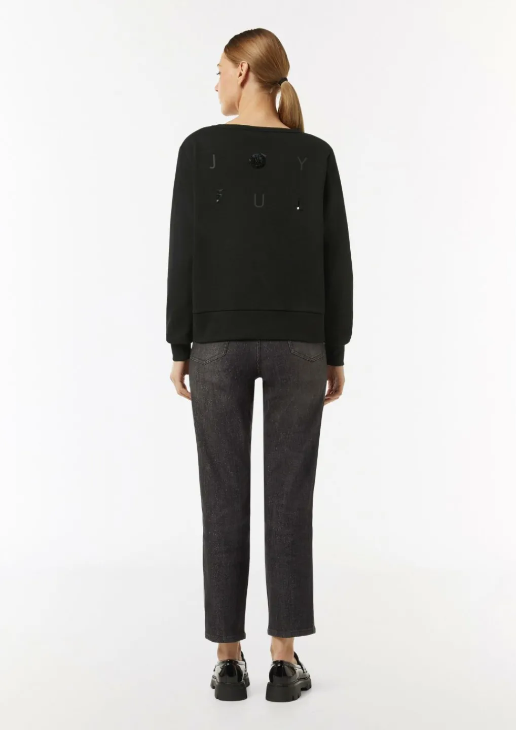 Sweatshirt mit Artwork und Rippbündchen-Comma Online