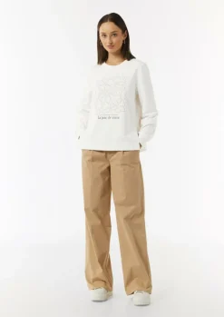 Sweatshirt mit Artwork und seitlichen Schlitzen-Comma Outlet