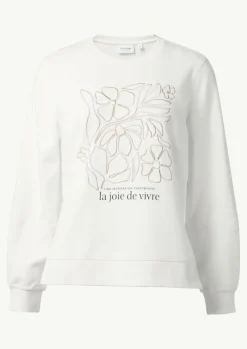 Sweatshirt mit Artwork und seitlichen Schlitzen-Comma Outlet