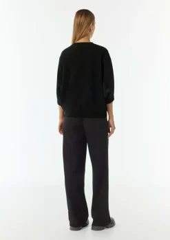 Sweatshirt mit Fledermausärmeln und schimmernden Details-Comma Fashion