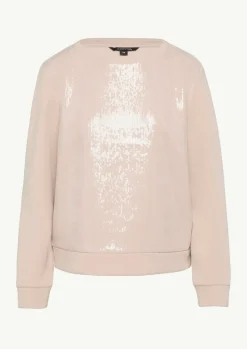 Sweatshirt mit Pailletten-Besatz-Comma Hot