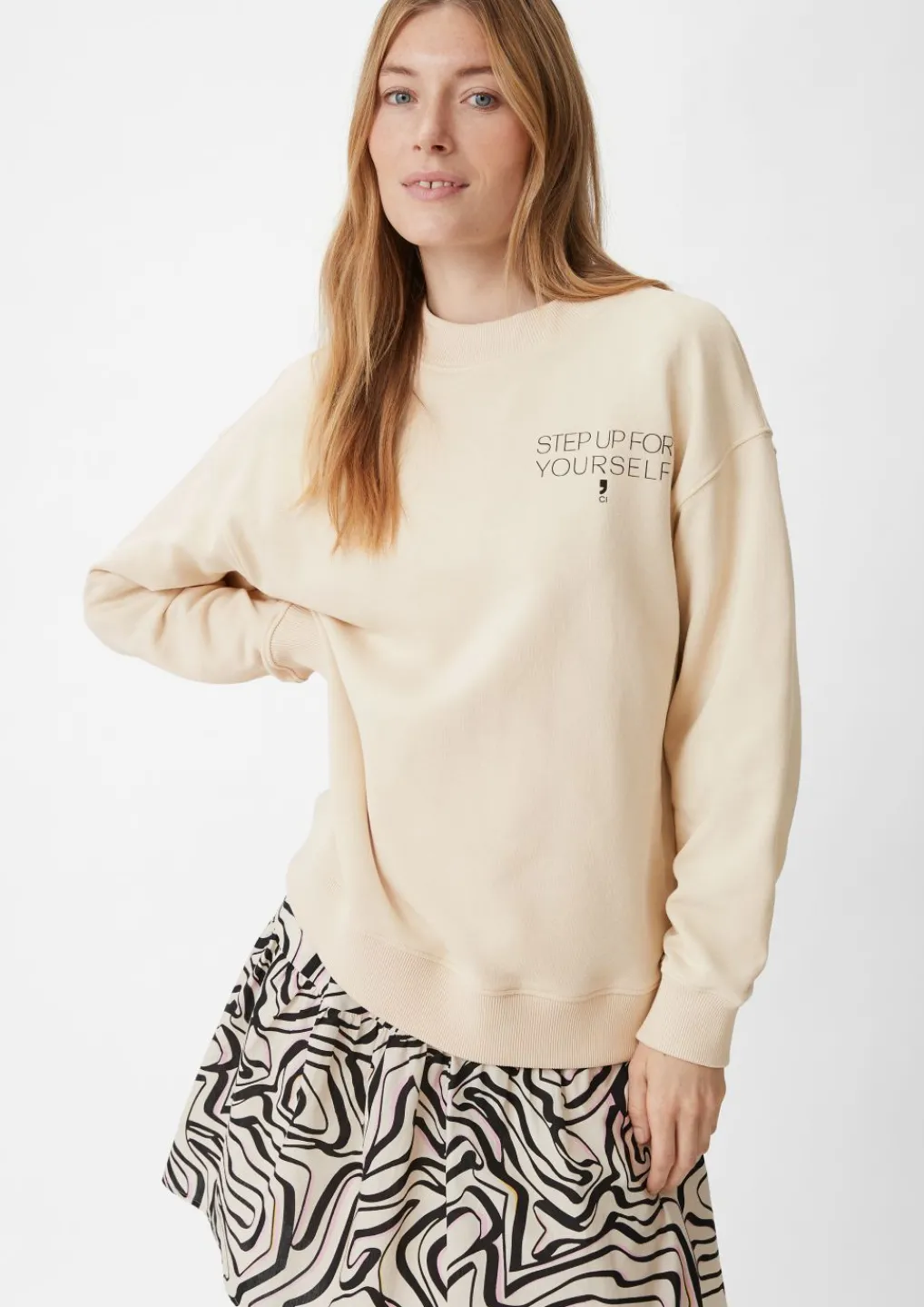 Sweatshirt mit Statement-Print-Comma Sale