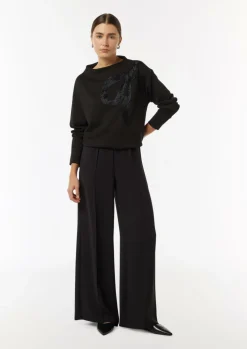 Sweatshirt mit Stehkragen und Schmuckperlen-Comma Sale