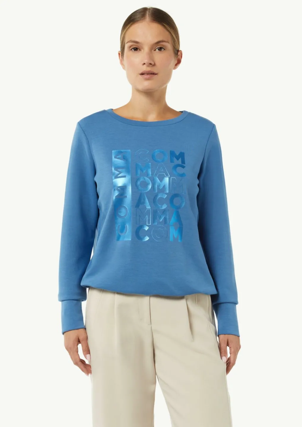 Sweatshirt mit Tunnelzug im Saum-Comma Discount