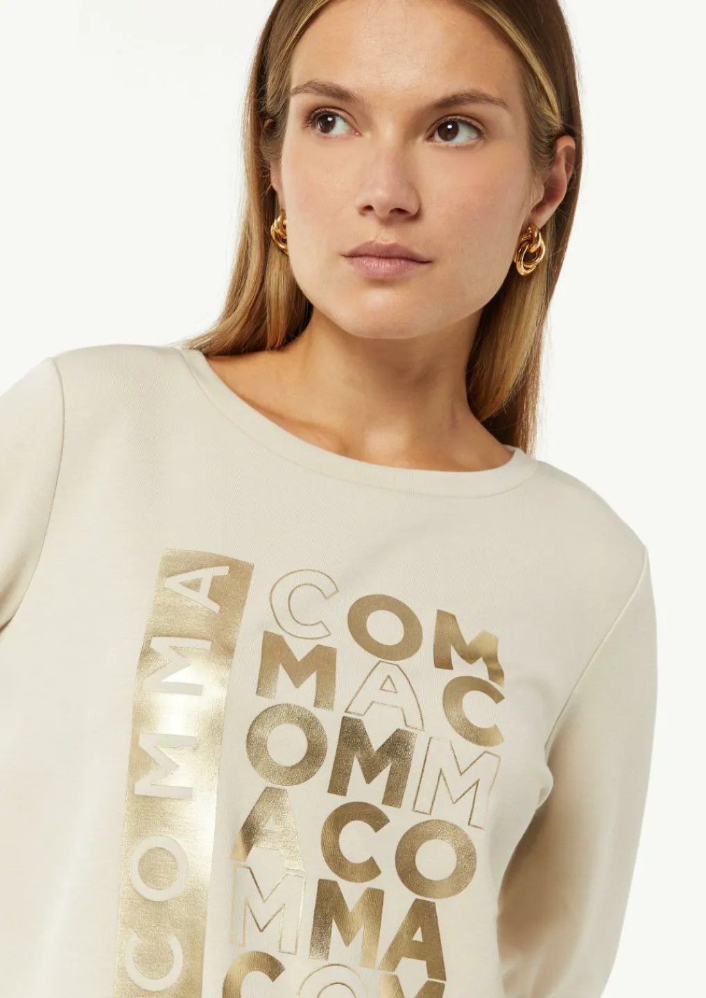 Sweatshirt mit Tunnelzug im Saum-Comma Best