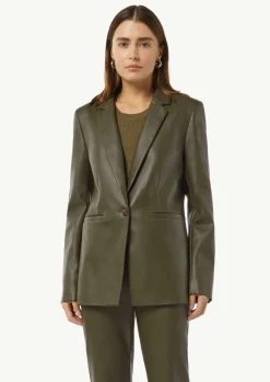 Taillierter Blazer aus Kunstleder-Comma Fashion