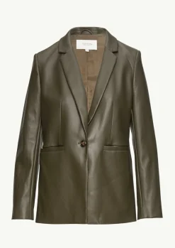 Taillierter Blazer aus Kunstleder-Comma Fashion