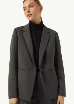 Taillierter Jersey-Blazer mit Leistentaschen-Comma Fashion