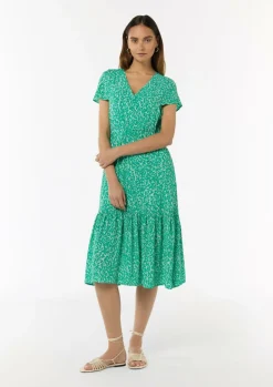Tailliertes Kleid mit fixiertem Wickel-Oberteil-Comma New