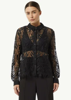 Transparente Bluse aus edler Spitze-Comma Discount