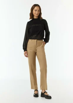 Transparente Jacquard-Bluse mit Smok-Detail-Comma Sale