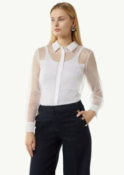 Transparente Organza-Bluse mit aufgesetzten Taschen-Comma Discount