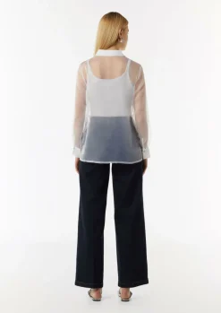 Transparente Organza-Bluse mit aufgesetzten Taschen-Comma Discount