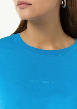 T-Shirt aus Baumwolle mit Print-Detail-Comma Discount
