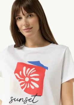 T-Shirt aus Jersey mit Front- und Rückenprint-Comma Online
