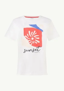 T-Shirt aus Jersey mit Front- und Rückenprint-Comma Online