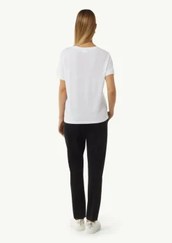 T-Shirt aus Jersey mit Logo-Detail-Comma Hot