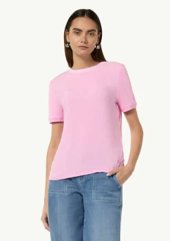 T-Shirt aus Materialmix mit Rippblende-Comma Fashion