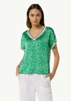 T-Shirt im Fabricmix mit Front-Print-Comma Outlet