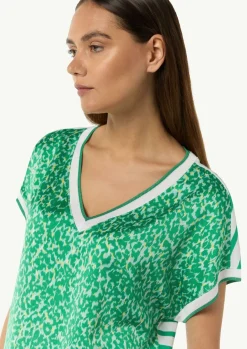 T-Shirt im Fabricmix mit Front-Print-Comma Outlet
