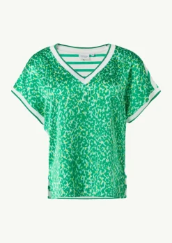 T-Shirt im Fabricmix mit Front-Print-Comma Outlet