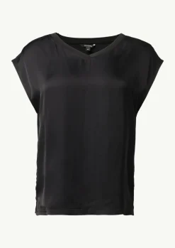 T-Shirt im Fabricmix mit Rippdetail-Comma Outlet