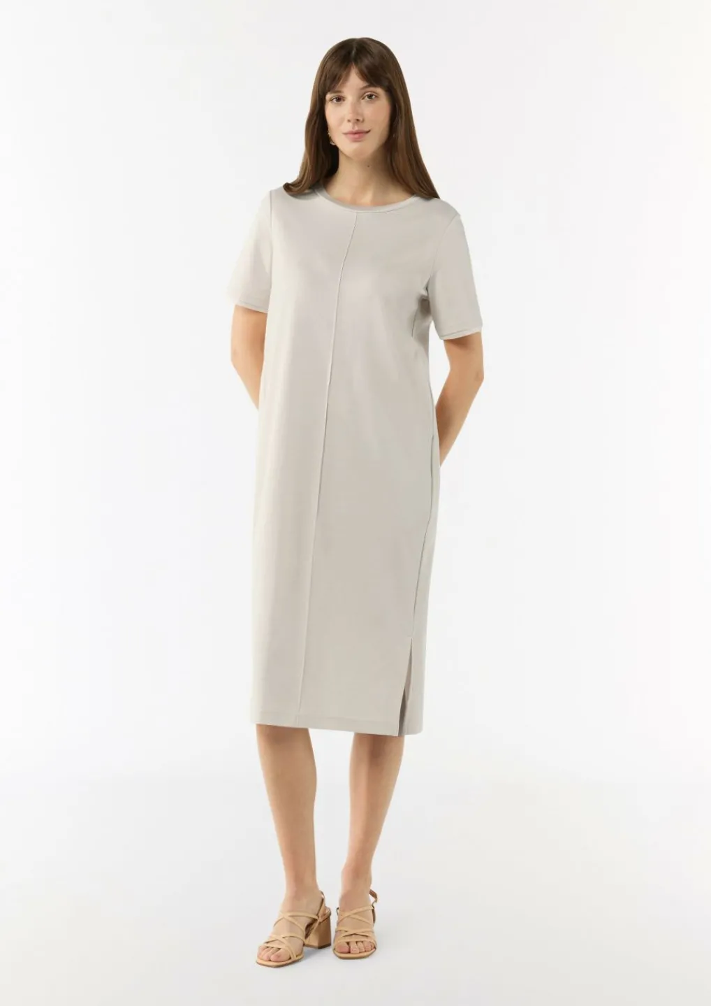 T-Shirt-Kleid mit seitlich geschlitztem Saum-Comma Hot