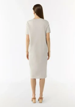 T-Shirt-Kleid mit seitlich geschlitztem Saum-Comma Hot