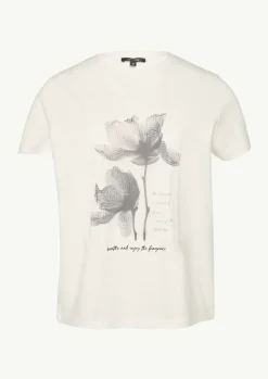 T-Shirt mit Blumenapplikation-Comma Fashion