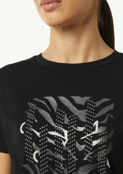T-Shirt mit Blumenapplikation-Comma Sale