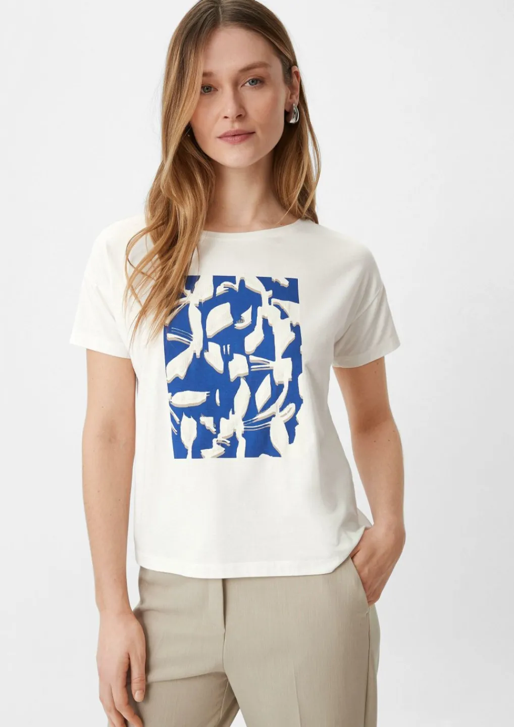 T-Shirt mit Front-Print-Comma Sale