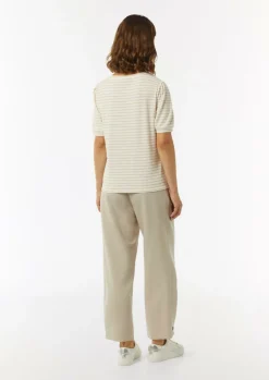 T-Shirt mit gestrickten Streifen aus Glitzergarn-Comma Online