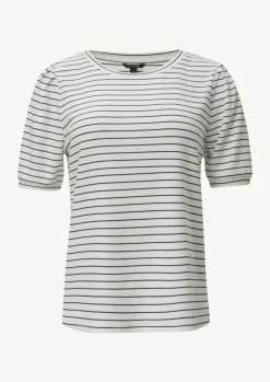 T-Shirt mit gestrickten Streifen aus Glitzergarn-Comma Hot