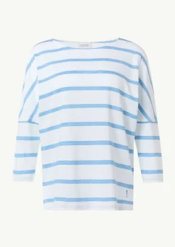 T-Shirt mit Logostickerei und 3/4-Ärmeln-Comma New