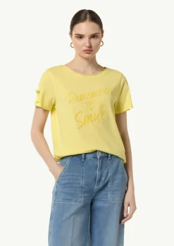T-Shirt mit Logo-Tape auf den Schultern-Comma New