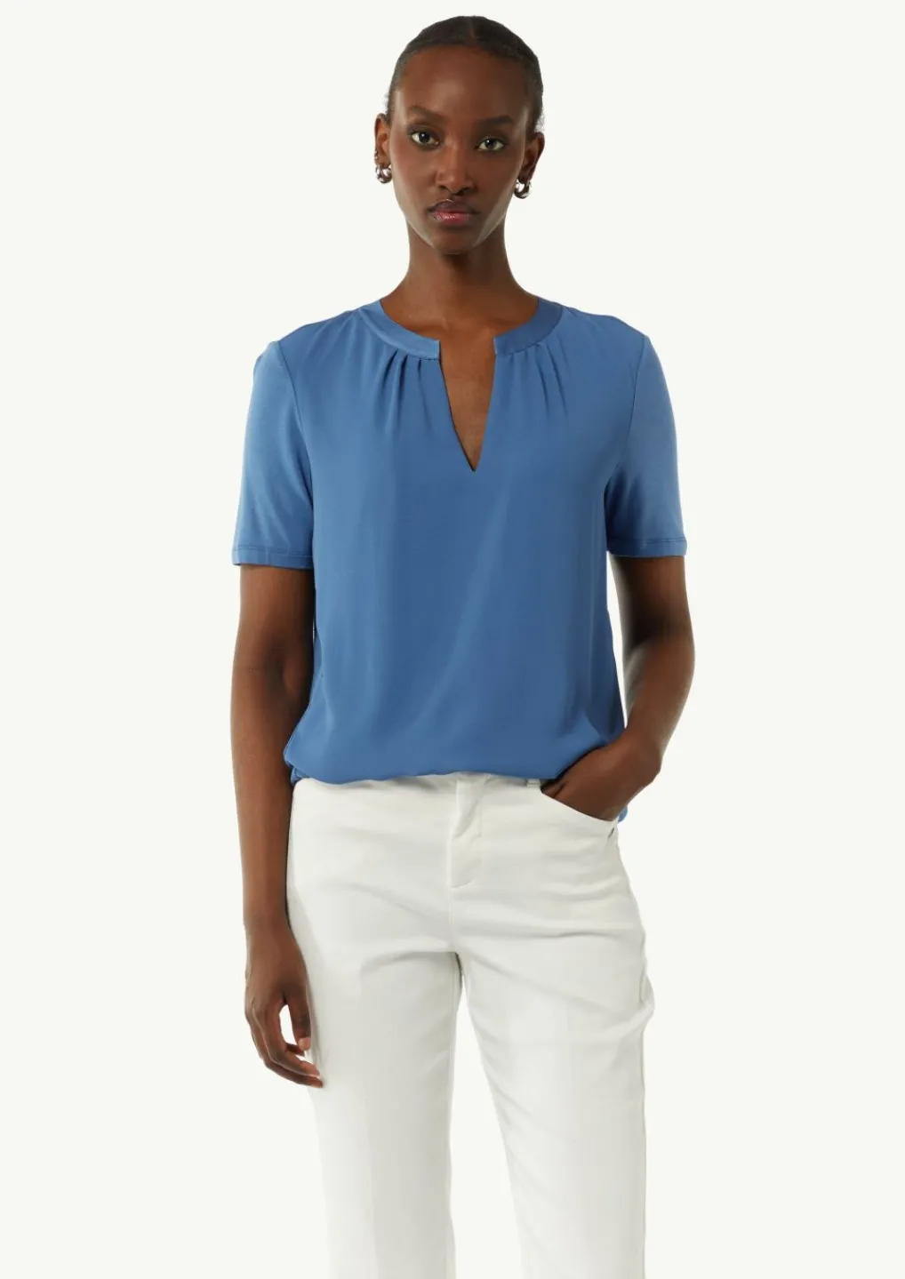 T-Shirt mit Raffung-Comma Online