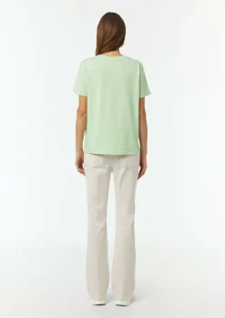 T-Shirt mit Rundhals-Ausschnitt und Front-Print-Comma Clearance