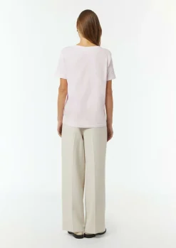T-Shirt mit Rundhals-Ausschnitt und Front-Print-Comma Online
